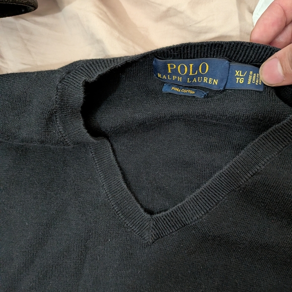 Polo Ralph Lauren V-Neck Sweater with Red Logo - Picture 3 of 4